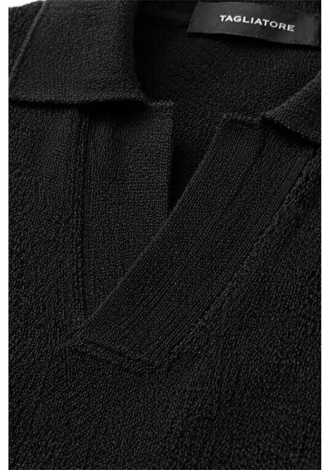 Polo in maglia traforata Tagliatore nera in cotone TAGLIATORE | Polo | FINLAY PWE26-022111